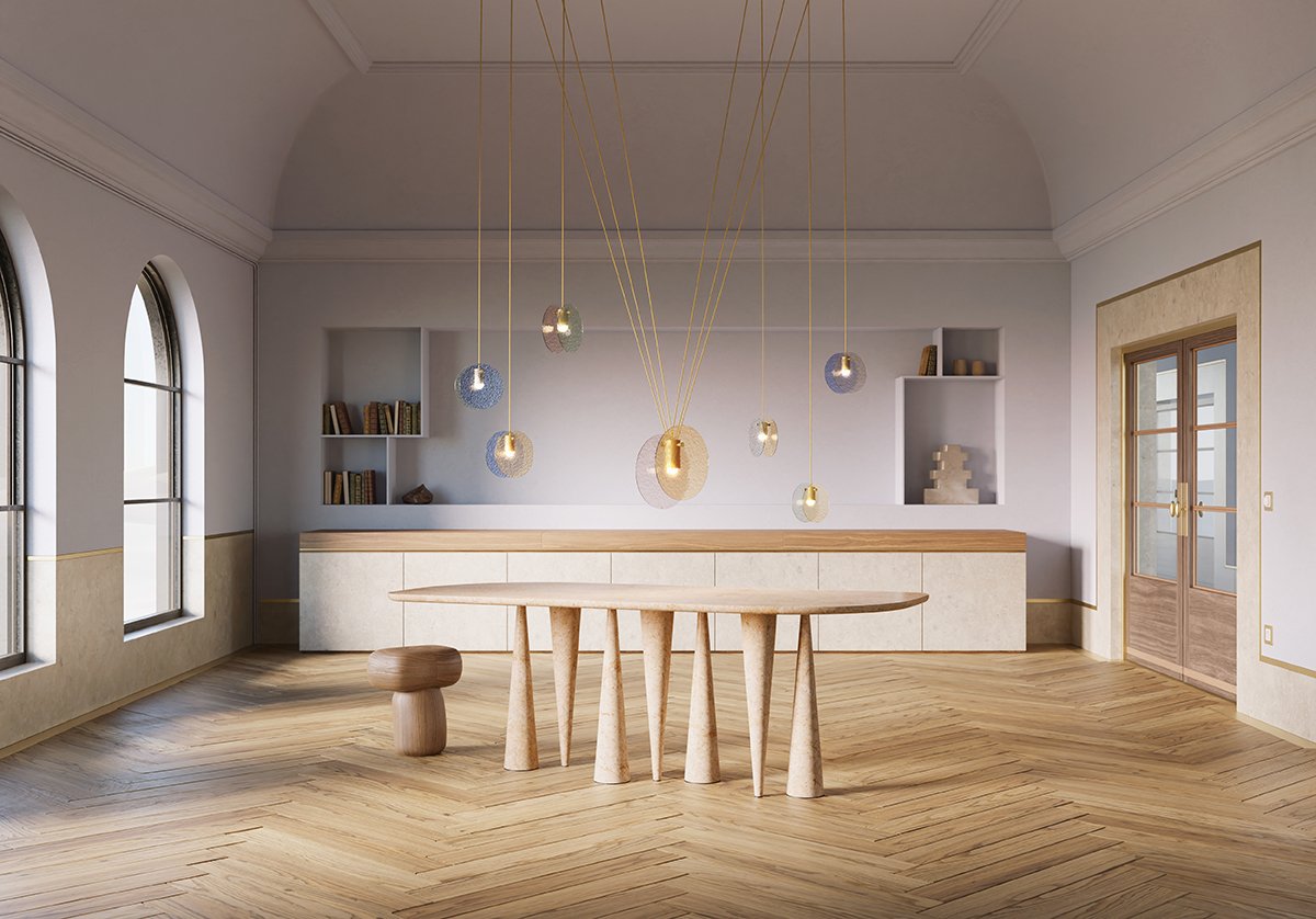 Création d'un lustre en laiton pour Ludivine Moure