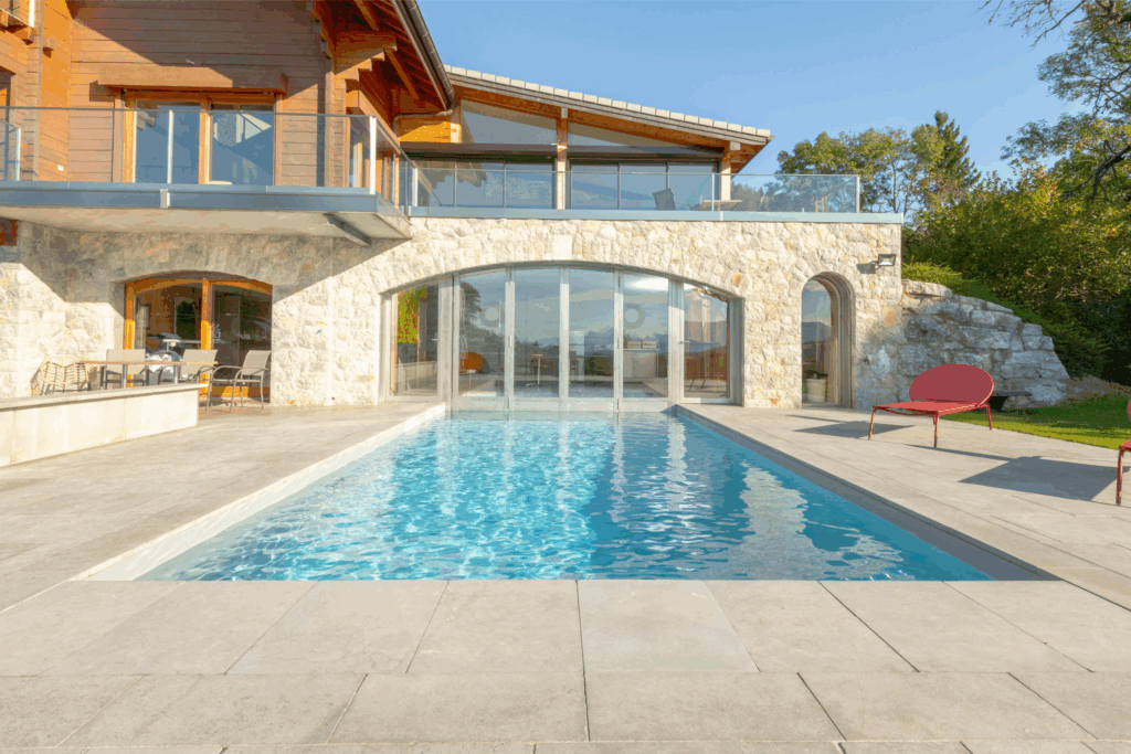 Porte accordéon de piscine en inox