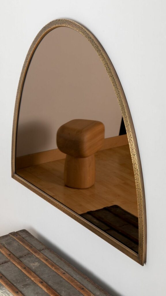Miroir en laiton patiné - Mobilier - Décoration