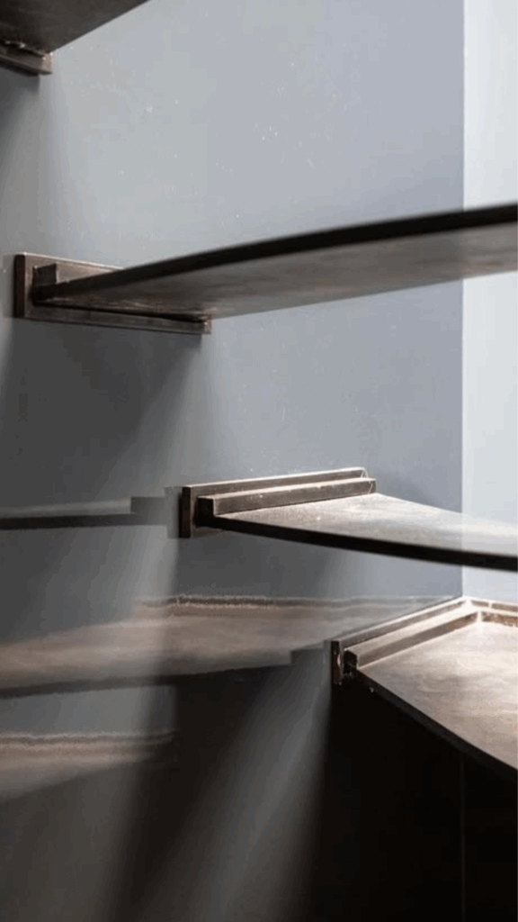 Escalier métal et main courante débillardée - Métallerie - Ferronnerie