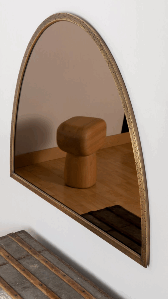 Miroir en laiton texturé - Métallerie fine