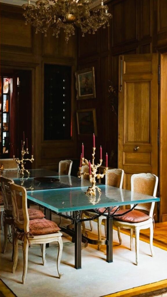 Piètement de table en fer forgé et laiton patiné - Ferronnerie - Métallerie 